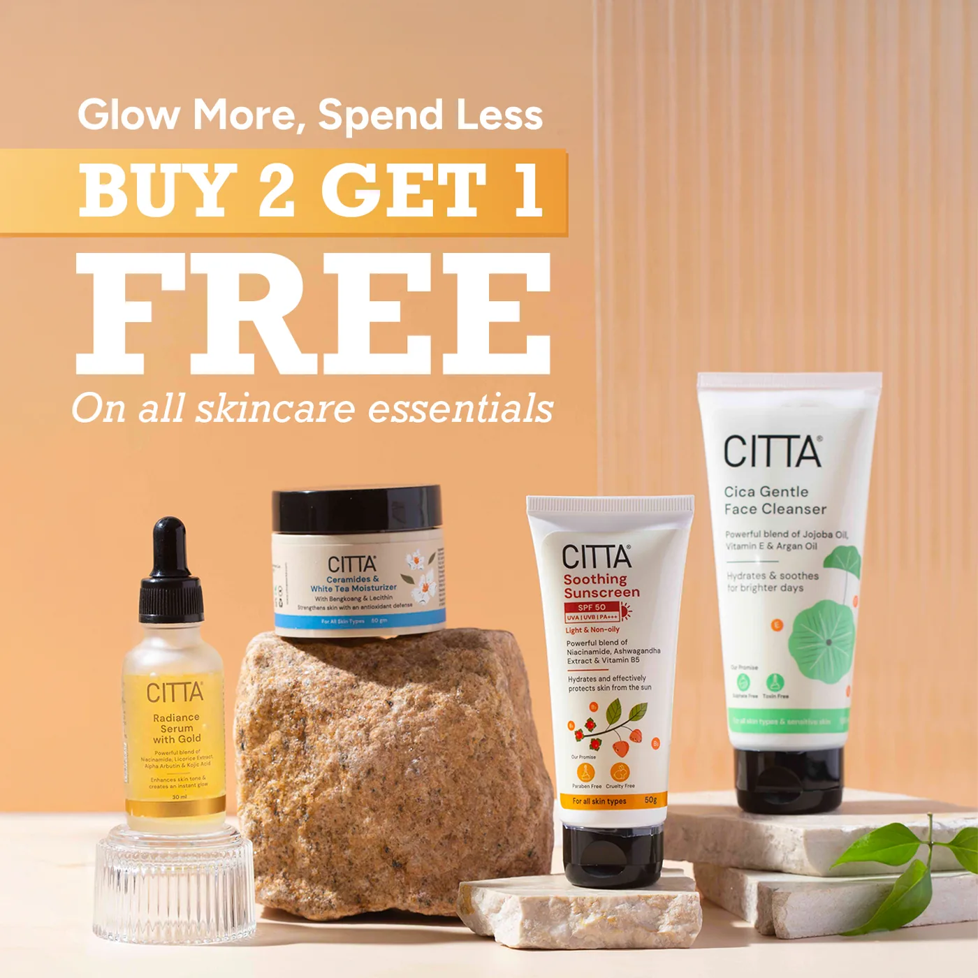 CITTA Glow More campaign ad featuring adult care products