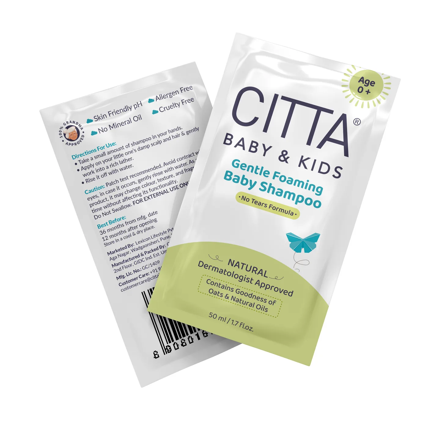 CITTA sachet packaging mockup