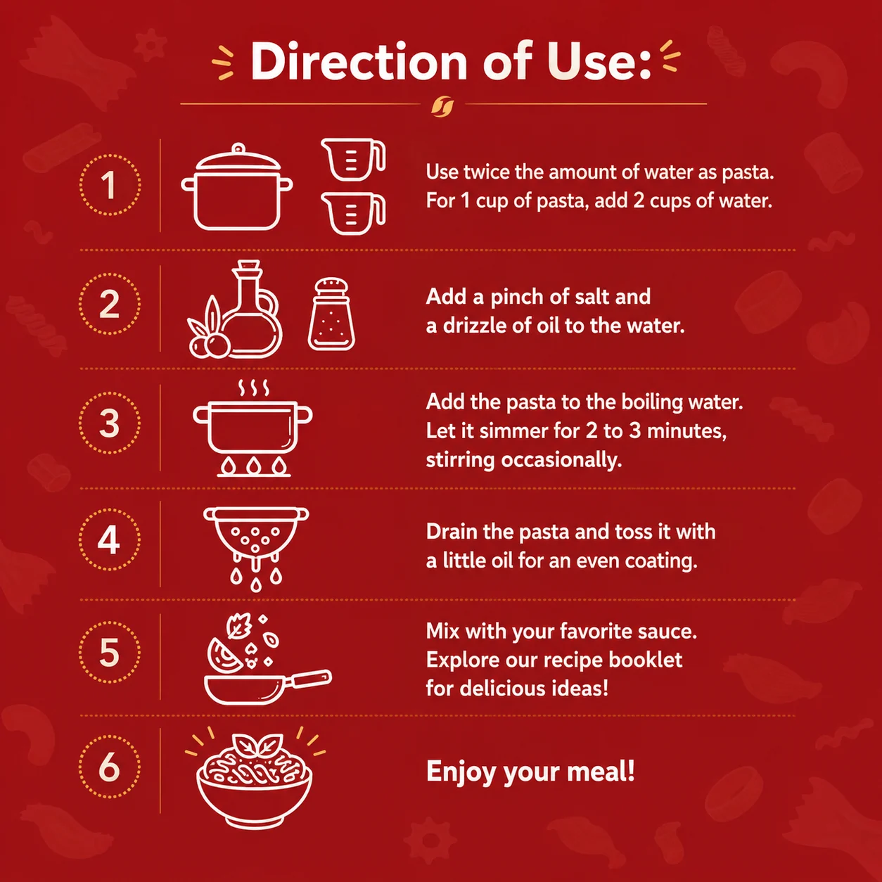 Cooking instructions